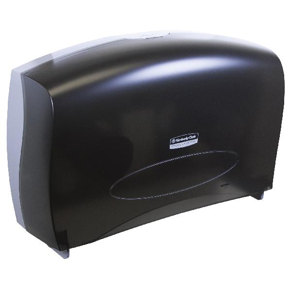 Bathroom Tissue Dispenser, Cored Combo Unit, Series: JRT, 13.12 in Overall Length, 20.43 in Overall Width, 5.8 in Overall Height, Wall Mounting, Plastic, Black Finish/Color, Domestic