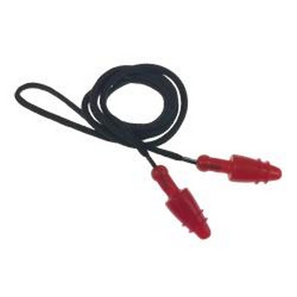 Snug Plug, Corded Design, 28 dB Noise Reduction, 2-Flange Tapered Shape, Regular Size, Red Plug, Nylon Cord, Specifications Met: FDA Approved, Disposable/Reusable: Reusable