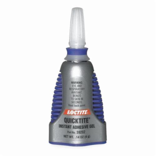 Instant Adhesive, General Purpose, Series: QuickTite®, Bottle Container, 1.4 oz Container, Metal, Plastic, Rubber, Leather, Cardboard and Cork Adheres to, 1010 to 2930 psi Tensile Strength