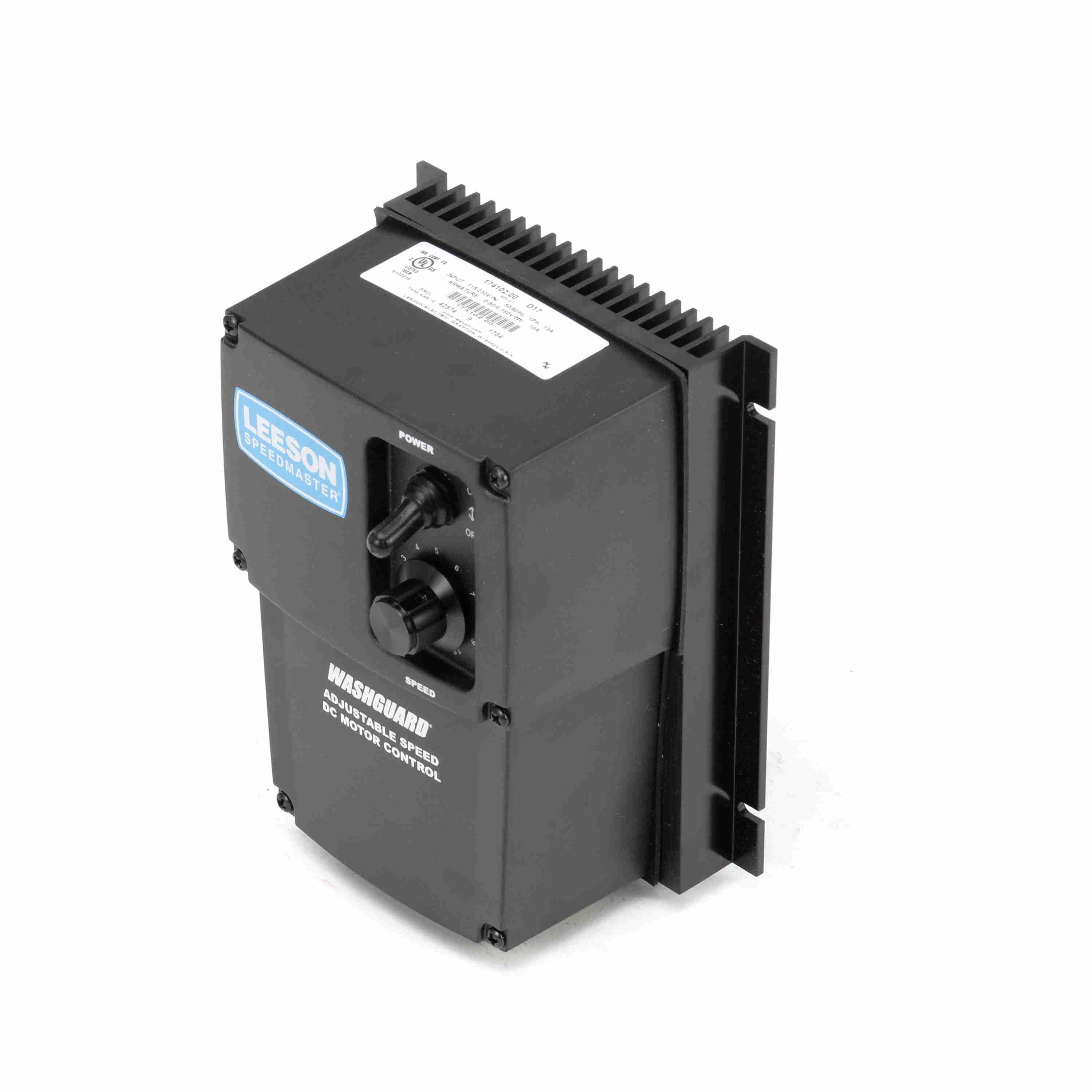 DC SCR Control, Non-Reversing, 115/230 V AC, 12 A, 1/8 to 2 hp, 1 Phase, 5.63 in Width, 4.56 in Depth, 7-1/2 in Height, NEMA 4X, Wall Mount, Plastic