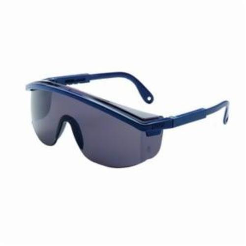 Safety Eyewear, Lightweight, Series: Astrospec® 3000, Universal Size, Uvextreme® Anti-Fog Lens Coating, Gray Lens, Wrap Around Frame, Blue Frame, Nylon Frame, Polycarbonate Lens, Yes % UV Protection, Spatula Temple, Specifications Met: ANSI Z87.1-1989, ANSI Z87.1-2003, CSA Z94.3, CA 18828, Military V0