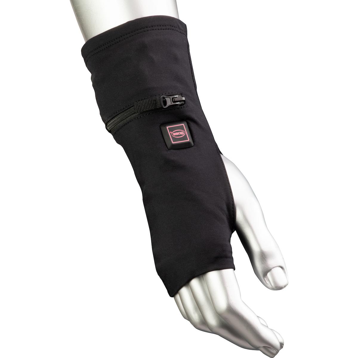 Glove Liner, Heated, Series: Therm, Universal Size, 72% Nylon/28% Elastane Shell/86% Polyester/14% Elastane Battery Pocket, Black, Extended Cuff