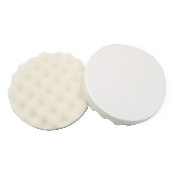 Buffing Pad, Regular, Hook and Loop Attachment, 5 Inch Overall Diameter, 12000 RPM Maximum, Foam Pad, White