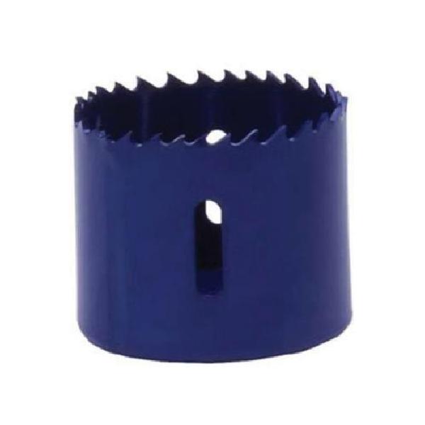 Hole Saw, Linear Edge Variable Pitch, 3-5/8 in Diameter, 4/6 TPI, 5-1/2 in Overall Length, Bi-Metal Cutting Edge, Bi-Metal Body, Toothed Cutting Edge, 95 RPM Speed, Hex Shank, 3/8 in Shank, Blue, Applicable Materials: Aluminum, Brass, Cast Iron, Mild