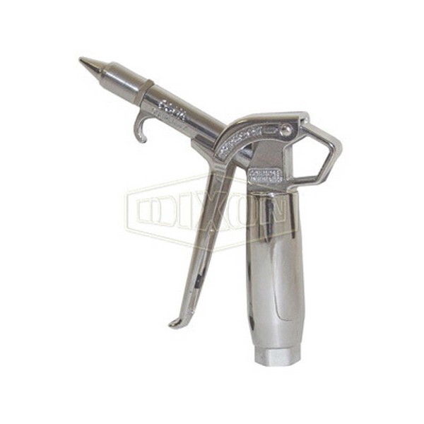 Blow Gun, High Volume, 125 psi Working, 1/4 Inch FNPT Thread, Aluminum, Polished Chrome