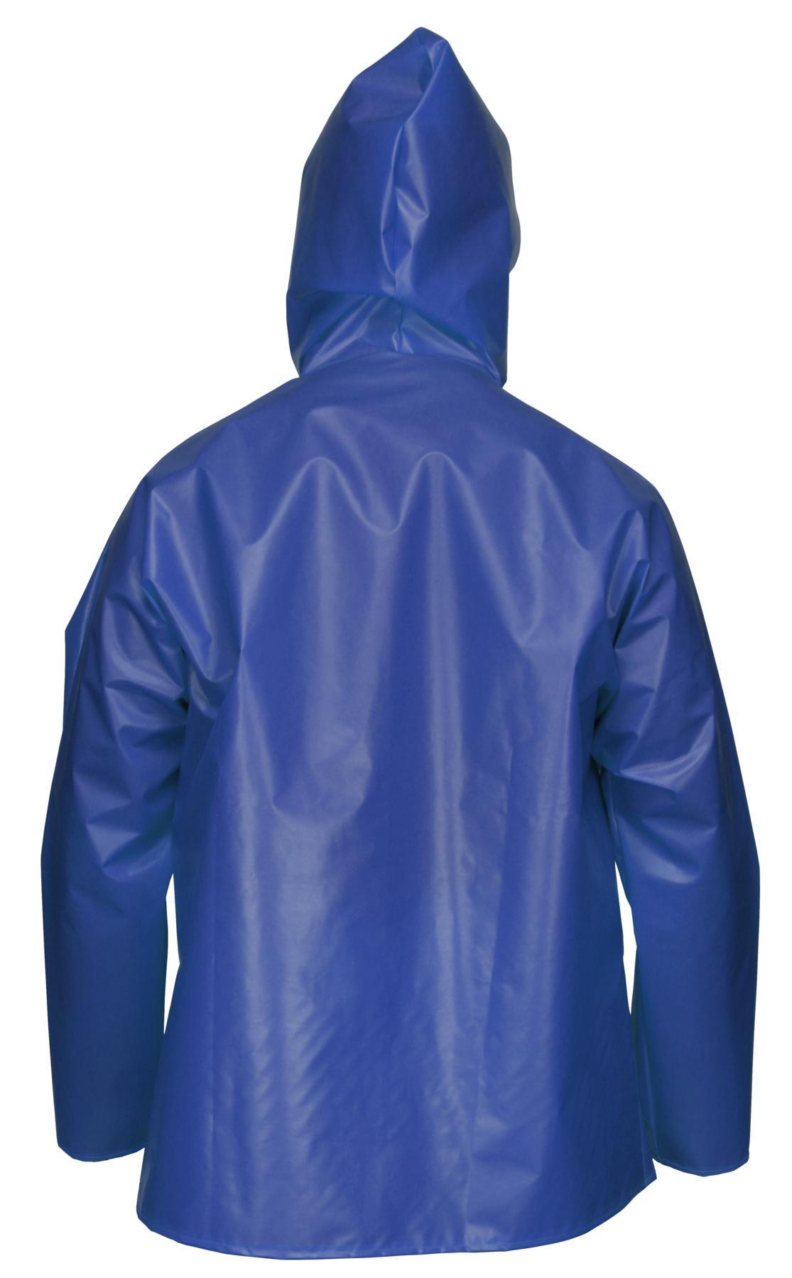 Rain Jacket and Coat, Waterproof, Series: Navigator, XXX-Large Size, Blue, TPU, 64 in Chest, 34 in Length, Front Snap/Take-Up Snap Wrist Closure