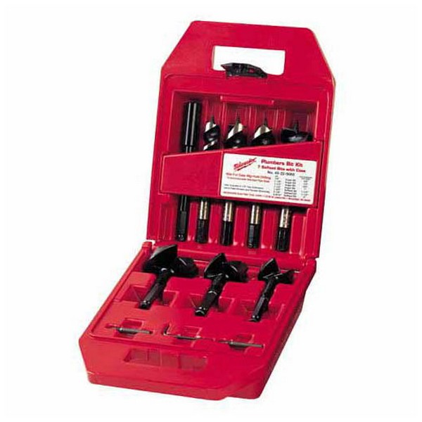 Plumber's Selfeed Bit Kit, Stringer Bead, 10 Piece, Alloy Steel