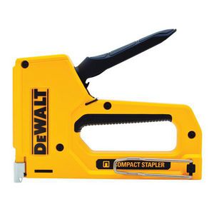 Staple Gun, Heavy Duty, Narrow Crown Staple, 3/8 in Crown Width, 1/4 to 1/2 in Leg Length, 100 Staples, 7-1/4 in Overall Length, Type of Power: Manual, Aluminum, Yellow