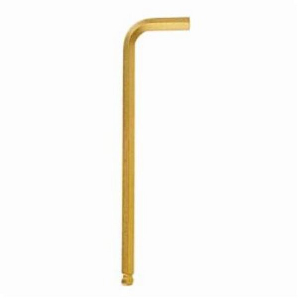 Hex Key, Ball End, Measurement System: Metric, 14 mm Tip, Long Arm, 260 mm Arm Length, 25° Working, L-Handle Handle, Protanium® High Torque Steel Blade, Protanium® High Torque Steel, GoldGuard™/Real 14 Karat Gold