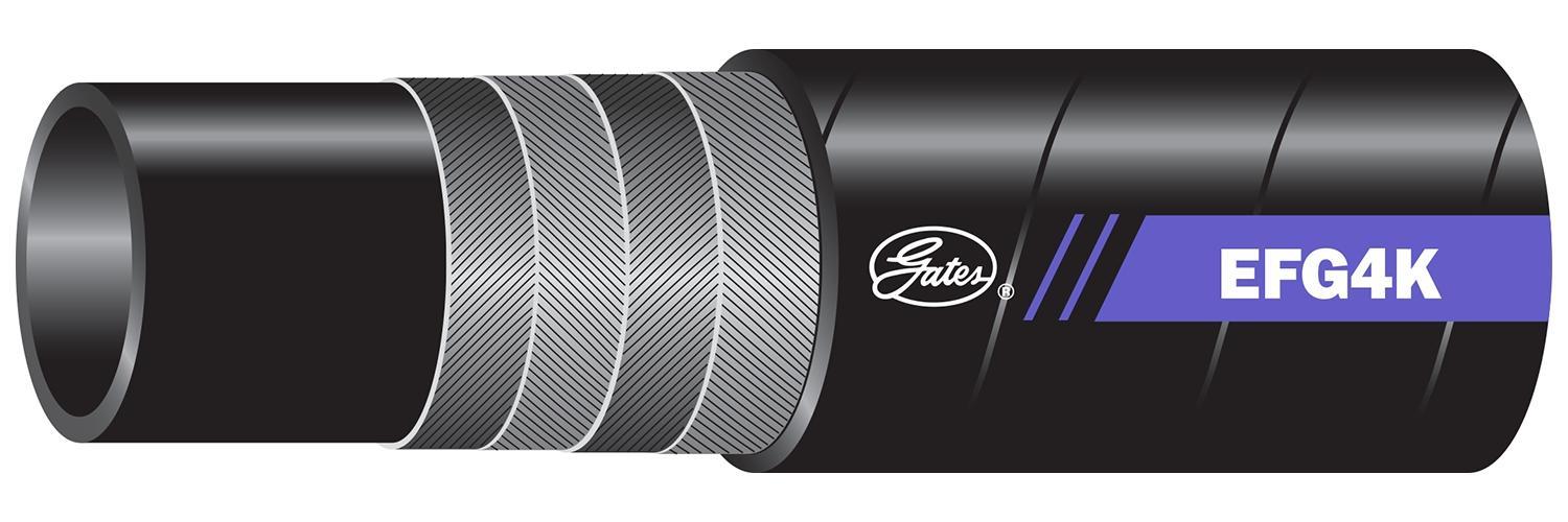 Hydraulic Hose, 4-Spiral, Series: EFG4K, 0.38 in ID, 0.8 in OD, 100 ft. Length, 4000 psi Working, -40 to 250 °F, Nitrile, Black, Domestic