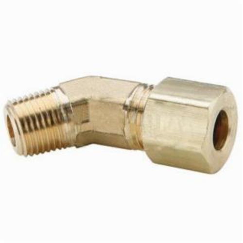 Tube-to-Pipe Elbow, Series: 179C, Fitting/Connector Type: 45° Elbow, 1/4 Inch x 7/16-24 Nominal, Tube x Straight MPT, 0.03 Inch Thickness, 300 psi, -65 to 250 °F, Brass, Domestic
