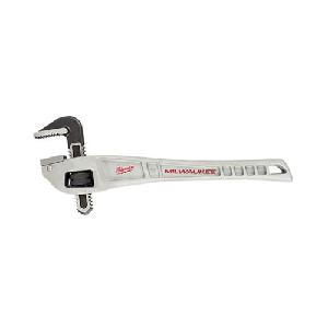Offset Pipe Wrench, Straight, 2 in Pipe, 14 in Overall Length, Serrated Jaw, 2 in Jaw, Steel Jaw, Ergonomic Handle, Aluminum Handle, Tether Ready: Yes