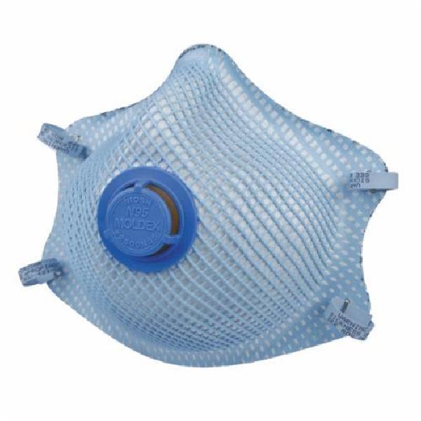 Particulate Respirator, Disposable, Series: 2500, M to L, N95, 0.95 Filter Efficiency, Dual/Non-Adjustable Headstrap, 2-Strap Suspension, Resists: Heat, Flame and Non-Oil Based Particulates, Dura-Mesh® Shell/Softspun® Lining, Blue