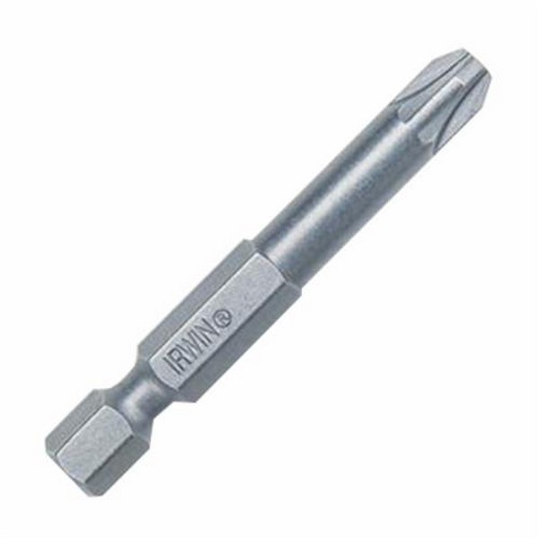 Power Bit, Measurement System: Imperial, #3 Point, POZIDRIV® Point, 2 in Overall Length, Hex Shank, 1/4 in Shank, Industrial Grade S2 Steel