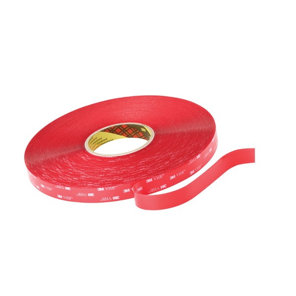 Double Sided Bonding Tape, 36 yd Length, 1 Inch Width, 0.04 Inch Thickness , Clear, General Purpose Acrylic Adhesive, Acrylic Foam Backing, 300 °F Maximum Operating, 200 °F Minimum Operating