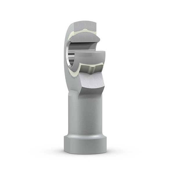 Female Rod End Bearing, 10 mm Inside Diameter, 10.5 mm Width, M10 x 1.5 Thread, Right Hand, Steel