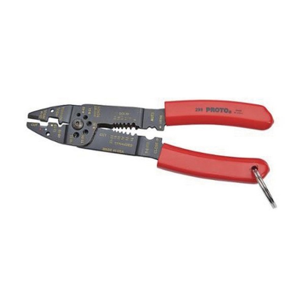 Wire Stripper, Insulated Manual Tether-Ready, 20 to 10 AWG Cable/Wire, 8-1/2 in Overall Length, Cushion Grip Handle, Steel/Plastisol Handle