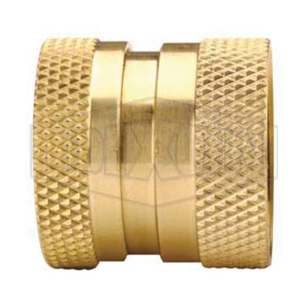 Garden Hose Coupling, Valved, Coupling Fitting/Connector, Female End Style, 150 psi Pressure, 140 °F, Brass, Domestic