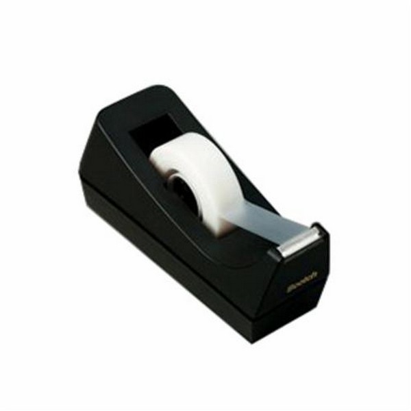 Desktop Tape Dispenser, 36 yd Tape Length, 3/4 Inch Tape Width, Polystyrene Plastic, Black, 1 Inch Tape Core Diameter