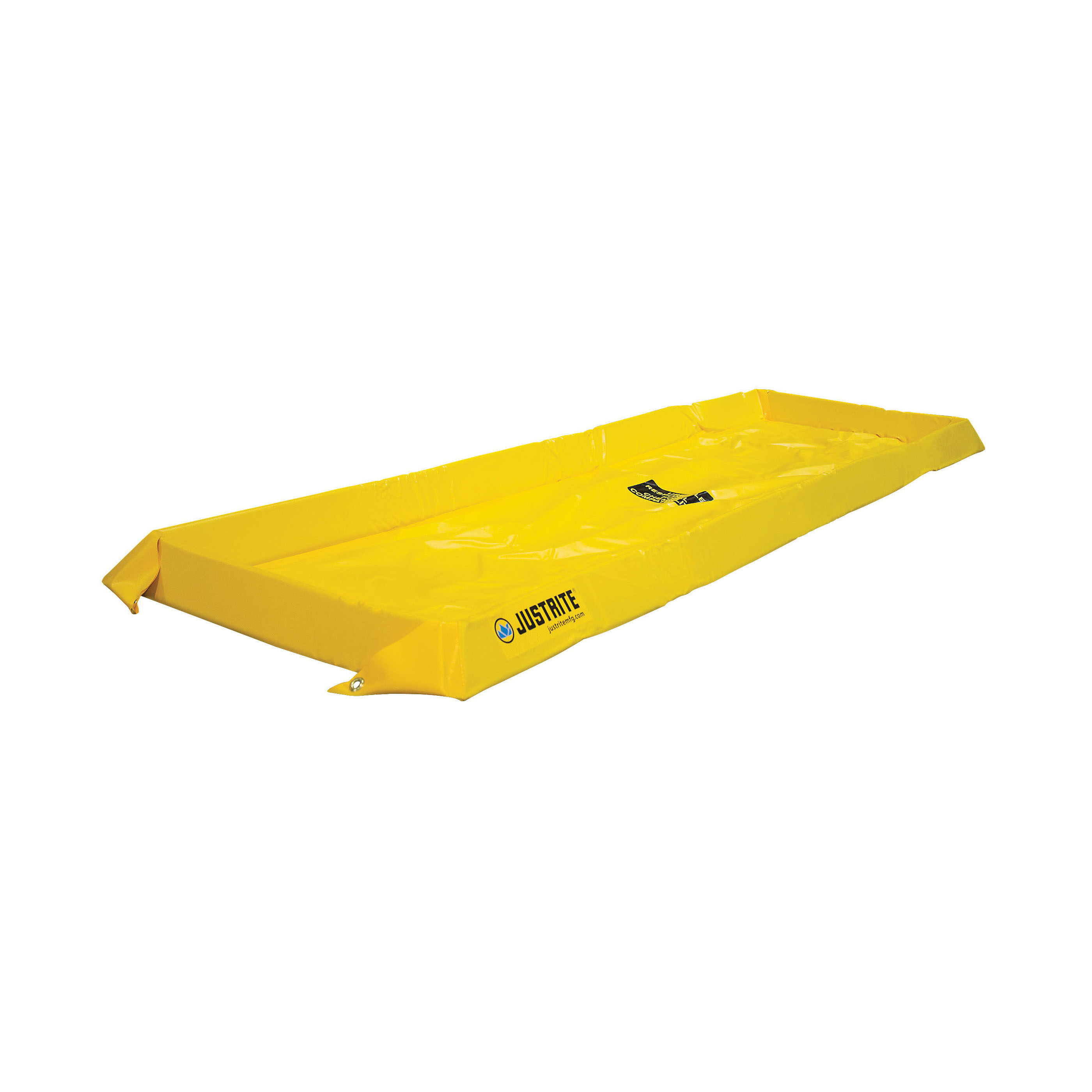 Maintenance Spill Berm, 40 gal Spill, 8 ft Length, 4 in Height, 2 ft Width, PVC Coated Fabric, Yellow