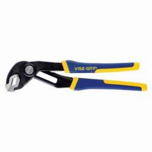 Groove Lock Plier, Adjustable, Series: GV12, 2-3/4 in Nominal Capacity, V-Shape, Alloy Steel Jaw, 12 in Overall Length, Grip/Non-Slip Handle, Plastic/Vinyl Handle, Black Oxide, Blue/Yellow Handle