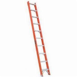 Extension Ladder, 1-Stage Heavy Duty Single, Series: FH1000, 10 ft Overall Length, ANSI Code: Type IA, 300 lb, Fiberglass, 7 ft 7 in Maximum Working Length, 10 ft Section Length, 15-1/8 in Outside Shoe Base Width, Non-Conductive Rail, Rubber Bumper Shoe