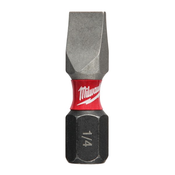 Impact Insert Bit, 1/4 in Point, Slotted Point, 1 in Overall Length, Hex Shank, Custom Alloy76™ Steel