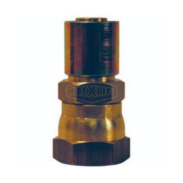 Crimp Collar, 3/8 Inch Nominal Size, Female JIC Swivel, Brass, Domestic