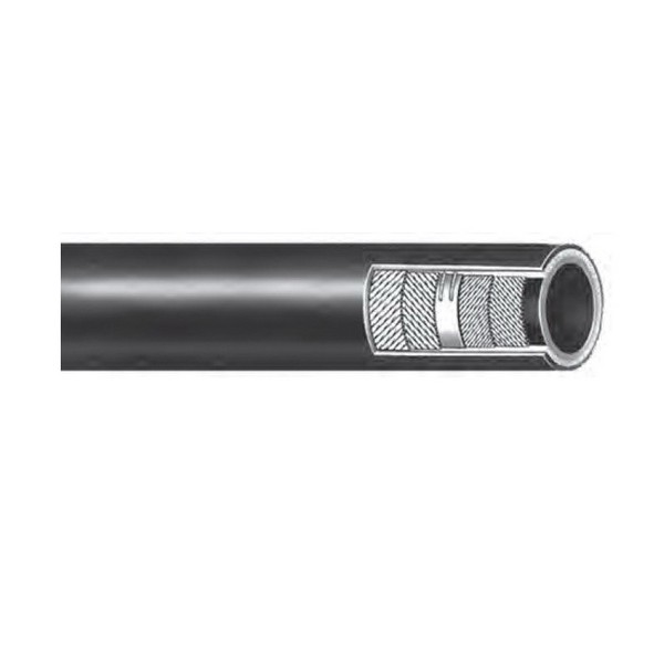 Super Black Petroleum Transfer Hose, 4 in Nominal, 4.83 in OD, 400 ft Length, 300 psi Working, -35 to 200 deg F, Nitrile Synthetic Rubber Tube/Neoprene Synthetic Rubber Cover, Wrapped, Black, Import