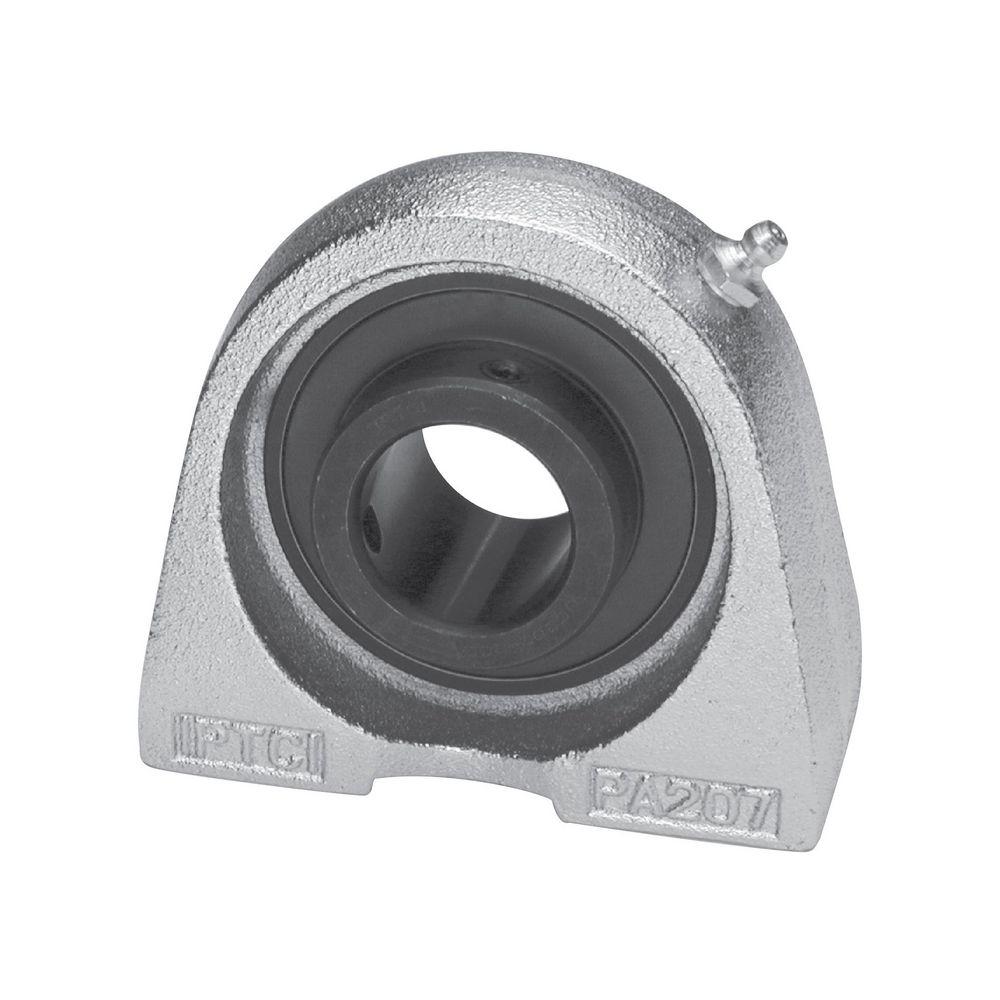 Tapped Base Pillow Block, Standard Duty, Series: BUCNPPA, 1.62 in Bore, 127 mm Overall Length, 49 mm Overall Width, 108 mm Overall Height, Ball Bearing Mounting, Set Screw Locking Device, Dual Seal, Cast Iron, Nickel Plated