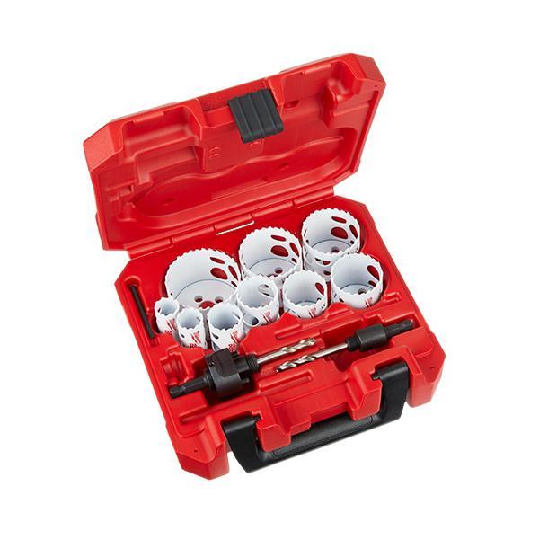 Hole Saw Kit, 17 Piece, 3.5 TPI, Bi-Metal, Thermoset Coated