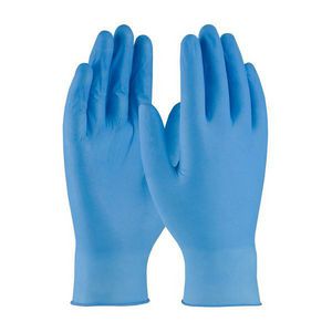 Axle Disposable Liquidproof Gloves, Series: 63-532PF, 2XL Size, Nitrile Palm, Nitrile, Blue, Textured, Industry Grade Application, Ambidextrous Style, Roll Beaded Cuff, Powder-Free Powder, 9.4 in Length, 4 mil Thickness, Resists: Liquid