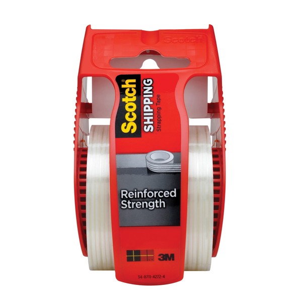 Shipping Strapping Tape, Acid Free Reinforced Strength, 360 Inch Length, 1.88 Inch Width, Clear, 100 in-lb Tensile Strength, Resistance Properties: Abrasion/Moisture
