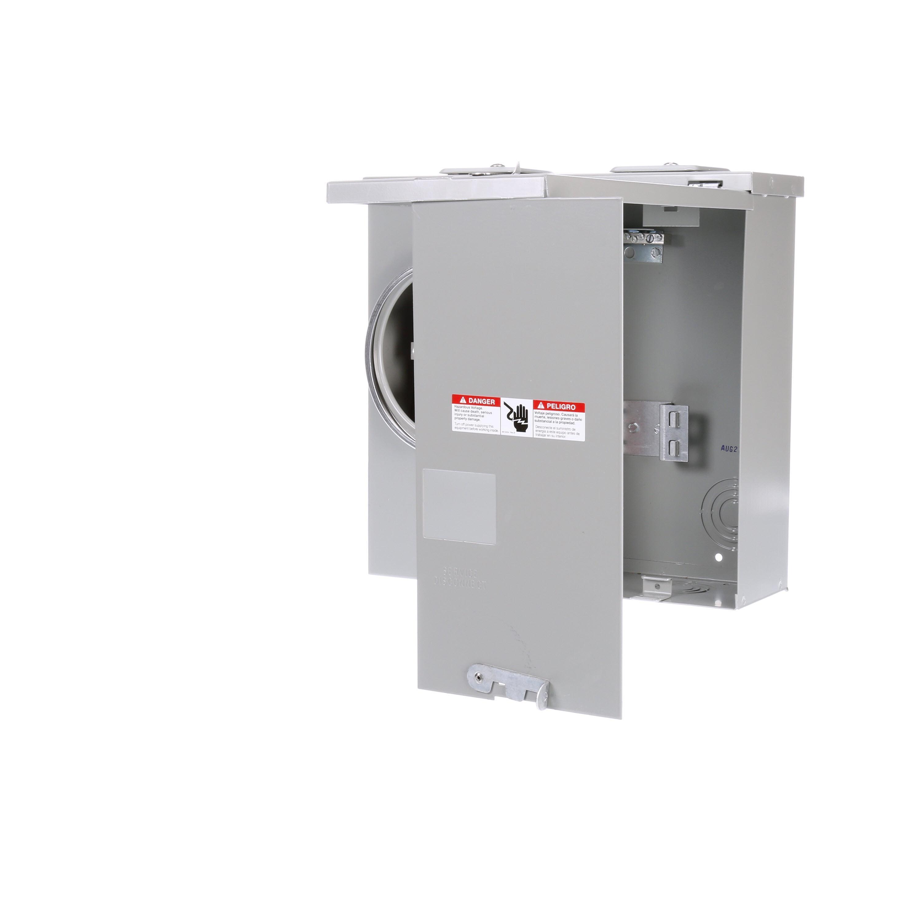 Main Circuit Breaker Load Center, 1-Phase, 120/240 VAC, 125 A, 65 kA Interrupt, 2 Circuits, QPH Breaker, 3-Wire Wiring Configuration, 2 Spaces, Surface Mounting, NEMA 3R Enclosure, 17 in H x 16 in W x 5 in D Dimensions