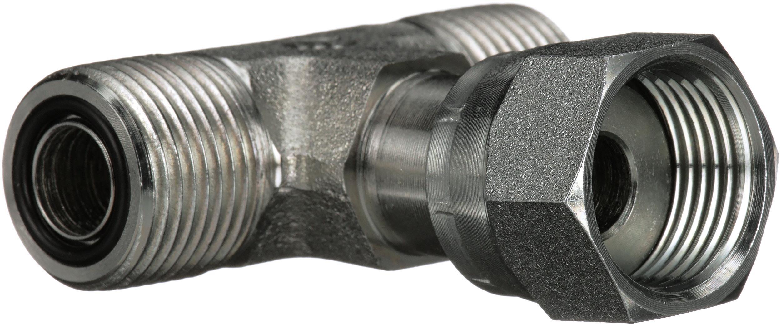 Hydraulic Tee, SAE to SAE, Series: G60, 13/16-16 Nominal, Male O-Ring x Female Swivel End Style, 6000 psi Pressure, Steel, Import