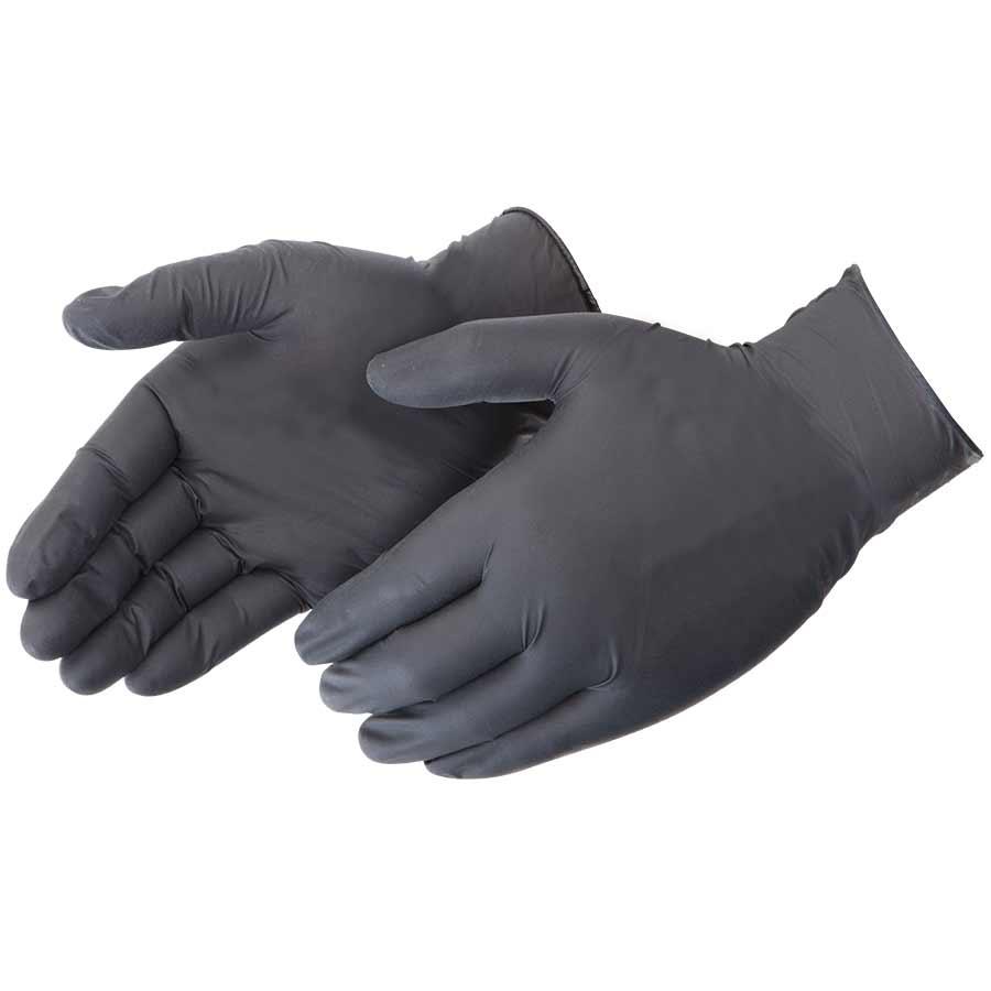 Disposable Glove, Non-Sterile, XL Size, Nitrile, Black, Textured, Ambidextrous Hand, Industrial/Food Service Grade Application, Powder-Free, 5 mil Thickness