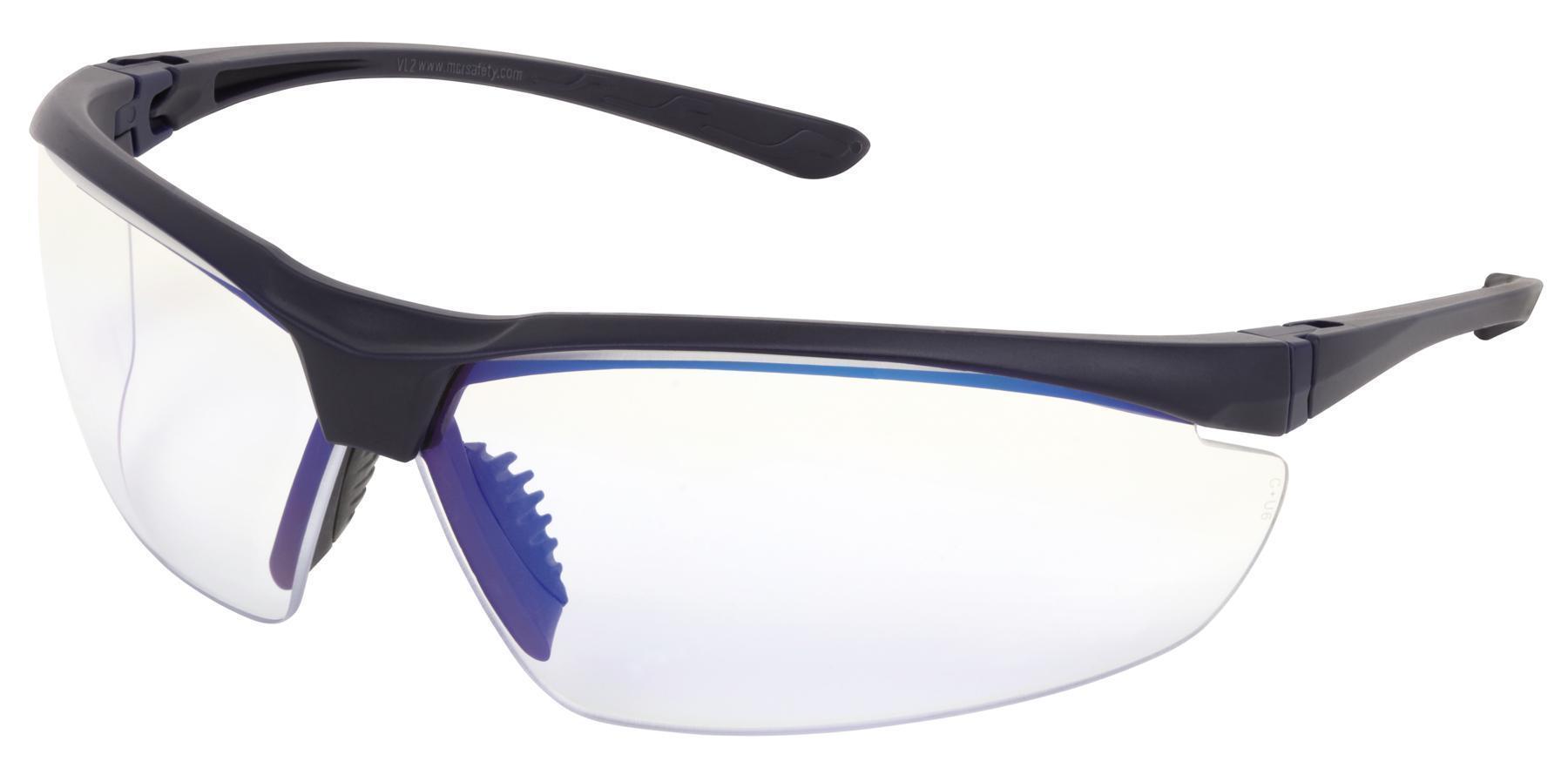 Safety Glass, Full Frame, Series: VL2, Regular Size, Duramass® Hard Coat Lens Coating, Clear Blue Light Lens, Navy Frame, Polycarbonate Frame