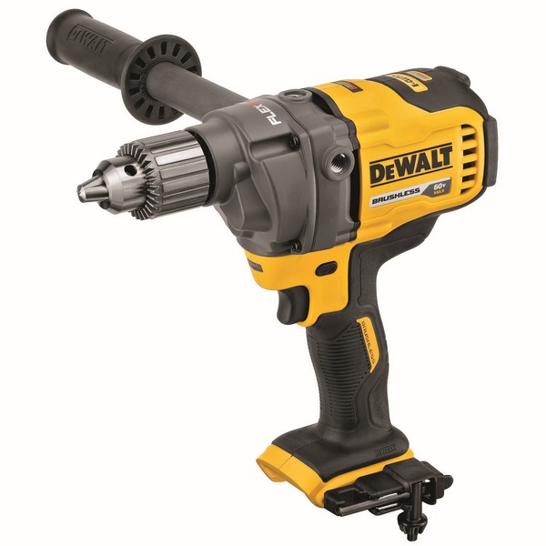 Cordless Mixer/Drill, Bare Tool/Kit: Kit, 1/2 in Chuck, Keyed Chuck, 0 to 600 RPM No-Load, 60 VAC, Battery Included: No, Plastic Housing Material, Side Handle, Yellow/Black