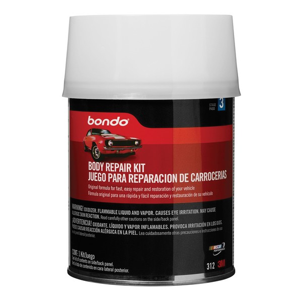 Body Repair Kit, Can Container, Light Gray/Red, Liquid Form