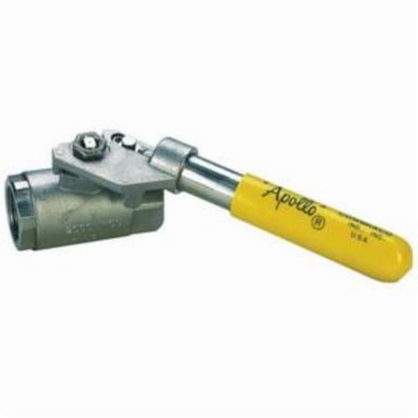 Ball Valve, Series: Deadman, 2 Inch Nominal, FNPT End Style, 1500 psi WOG, 150 psi WSP Pressure, Standard Port, Media: Air, Water, Oil, Gas and Steam, Spring Return Handle Actuator, 316 Stainless Steel Body, PTFE Softgoods