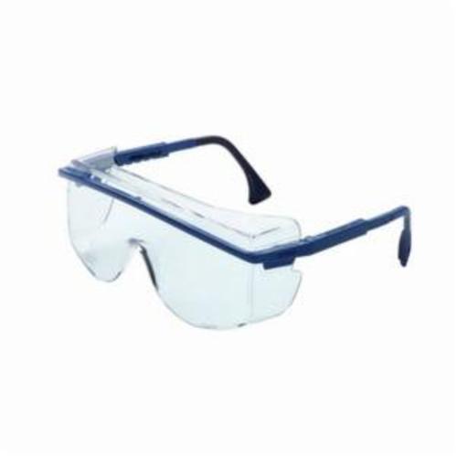 Safety Eyewear, Lightweight, Series: Astrospec® 3001, Universal Size, Uvextreme® Anti-Fog Lens Coating, Clear Lens, OTG Frame, Blue Frame, Nylon Frame, Polycarbonate Lens, Yes % UV Protection, Cushioned/Duoflex Temple, Specifications Met: ANSI Z87.1-1989, ANSI Z87.1-2003, CSA Z94.3, CA 18828, Military V0
