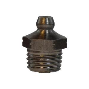 Grease Fitting, Ball Check, 1/4-18 NPTF, 0.84 Inch Overall Length, 0.437 Inch Hex, Steel