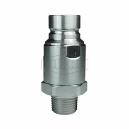 Flushface Male Plug, Series: DQC HT, 1/2-14 Nominal, Male NPTF, 1-1/8 Inch Hex, 2.96 Inch Length, 5000 psi, Steel, 1.24 Inch Outside Diameter