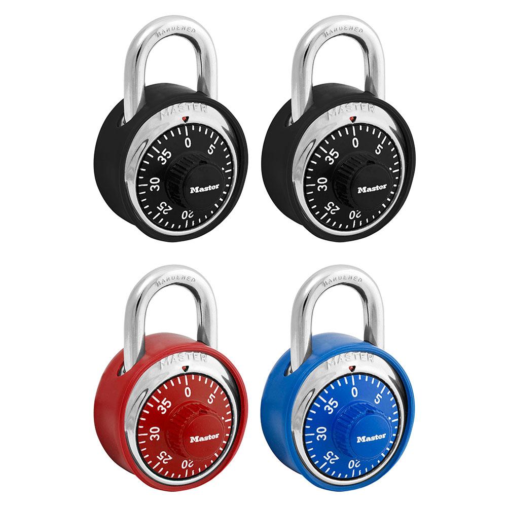 Combination Lock, Series: 1503, Combination Key, Metal Body, 9/32 in Shackle Diameter, 11/16 in Shackle Height, 13/16 in Shackle Width, Hardened Steel Shackle, 1-7/8 in Body Width, Anti-Shim Technology Locking Mechanism, Assorted