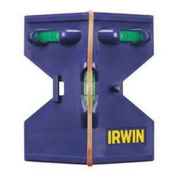 Magnetic Post Level, 0.058 deg Accuracy, 8.66 in Length, 3 Vials, Acrylic Vial, 1 Magnets, Plastic, Matte, Blue