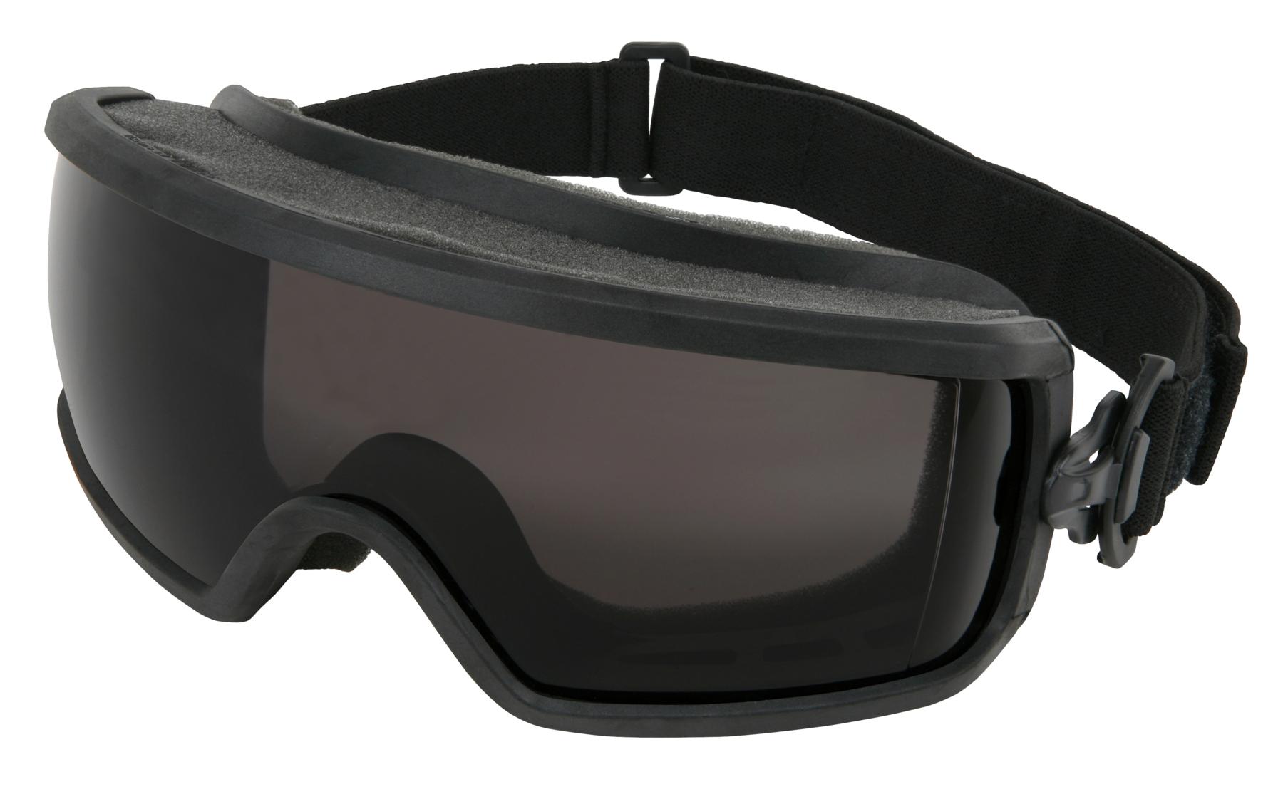 Protective Goggles, Safety, Series: Predator®, MAX6 Anti-Fog Lens Coating, Grey Lens, Full-Frame, Black Frame, Polypropylene/Foam Lined Frame, Rubber Strap, Yes % UV Protection