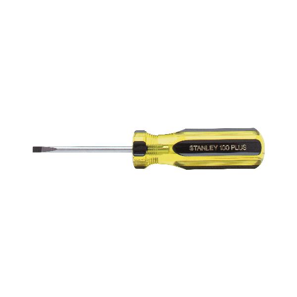 Screwdriver, Extra Light, Measurement System: Imperial, Cabinet/Slotted Point, 10-1/2 in Overall Length, Round Shank, 1/8 in Shank, 8 in Shank Length, Alloy Steel Shank, 1/8 in Blade Width, Fluted Handle, Acetate Handle, High Alloy Steel, Polished Ch