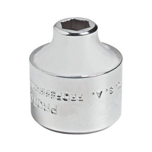 Socket, Super Short Length, No Impact Rated, Measurement System: Imperial, Square Drive, 3/8 in Drive, 11/16 in Socket, 15/16 in Overall Length, 15/16 in Drive End Width, 15/16 in Socket End Width, Ball Locking, 6 Points, Alloy Steel, Full Polished