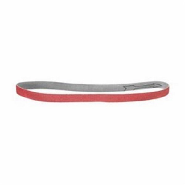 Coated Abrasive Belt, File, 13 in Belt Length, 3/8 in Belt Width, 120 Grit, Fine Grade, Aluminum Oxide Abrasive, Cloth Backing, Applicable Materials: Ferrous Alloys, High Tensile Materials and Wood, Dry Operation