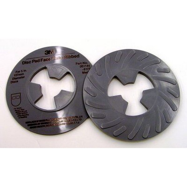 Disc Pad Face Plate, 5 Inch Diameter, For Use With: Disc Pad Hub, Right Angle Grinder and Rotary Sander, Medium Density Ribbed, Carbide,